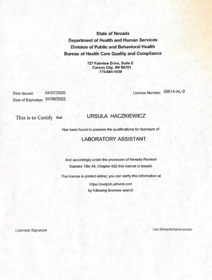 Lab Assistant Certification