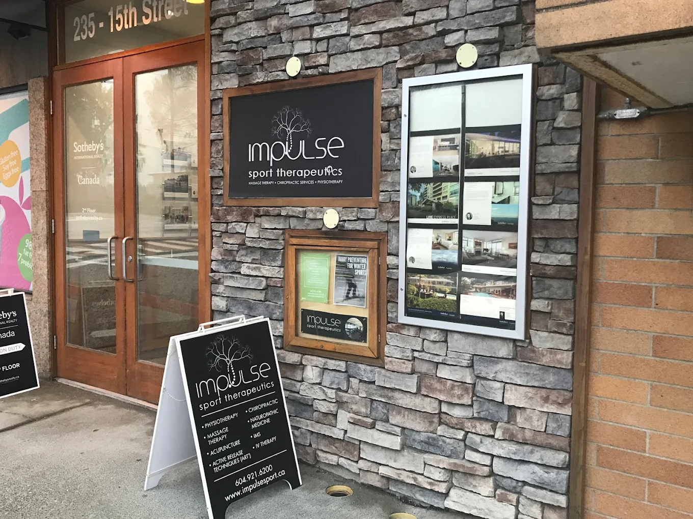 Impulse Sport Therapeutics storefront at 235 15th Street, West Vancouver