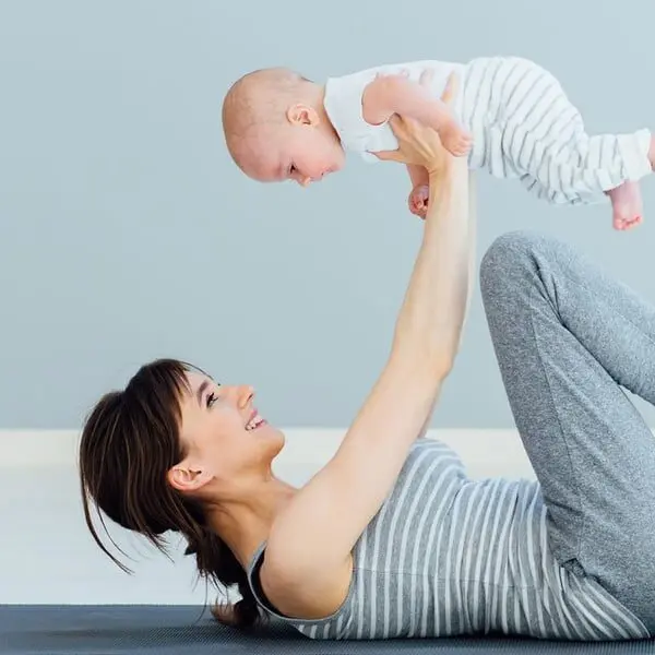 Postnatal Pilates session